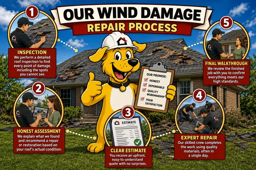 wind damage repair process graphic 